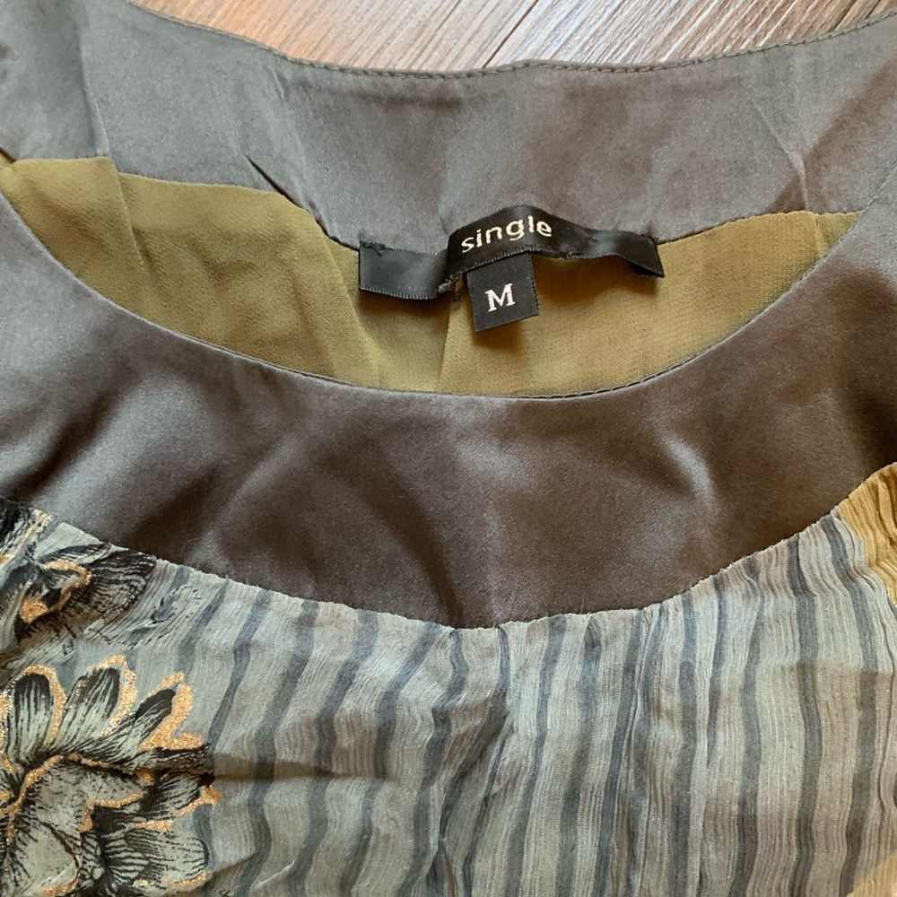 Single Y2k Flowy Patterned Blouse - image 3